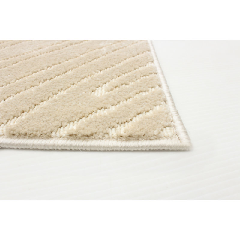 Tapis abstrait beige, Rectangle 2 pi 8 po x 4 pi 11 po