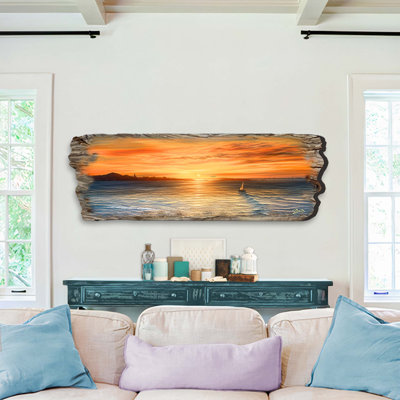 «Ocean Sunset On Wood» par G. DeBrekht