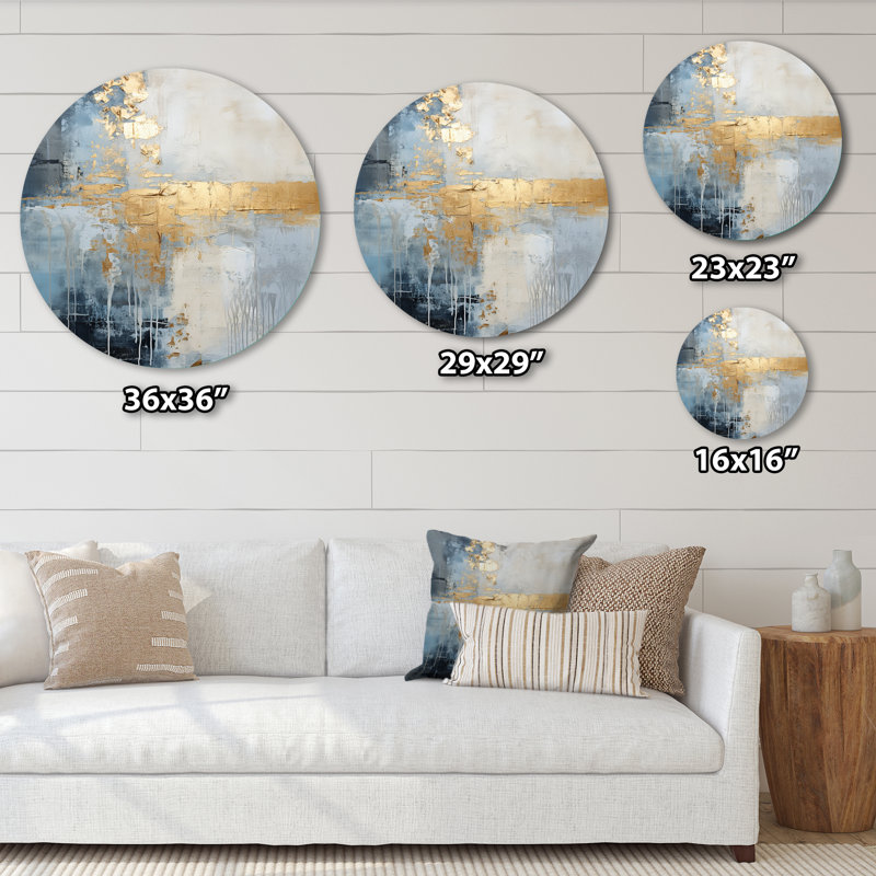 Danita - paysages d'art rond en métal, H 16 po x l 16 po