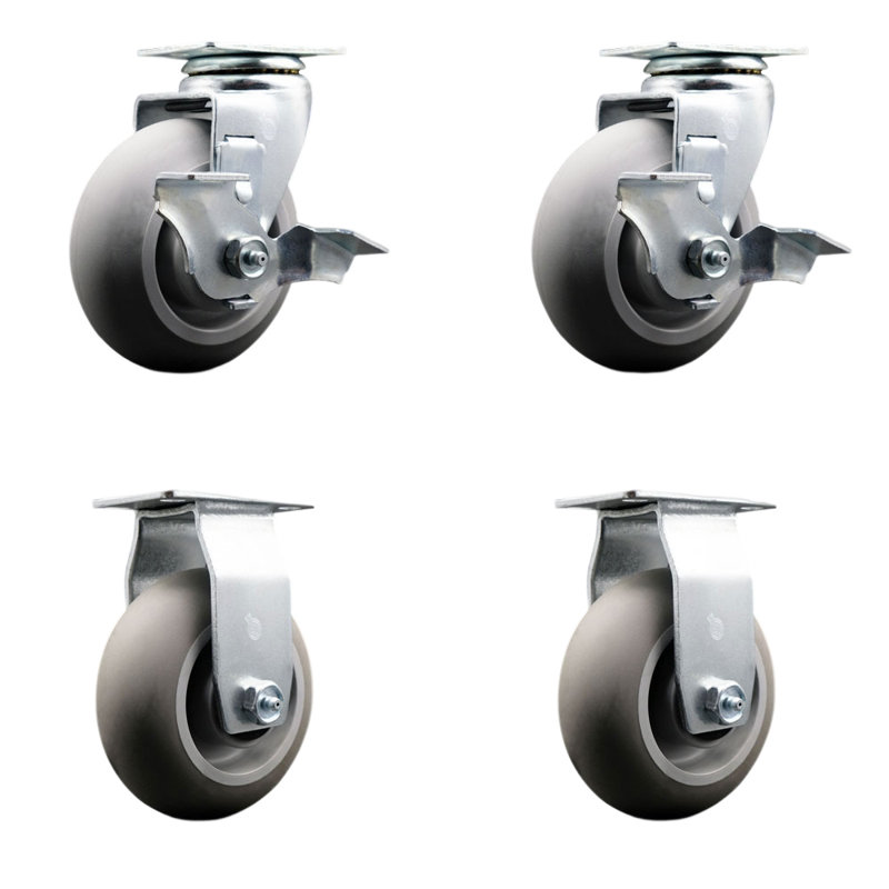 4-Piece Thermoplastic Rubber Caster Set