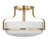 Oumy Chatsworth - Etched Opal Glass and Metal Semi-Flush Mount Ceiling Light