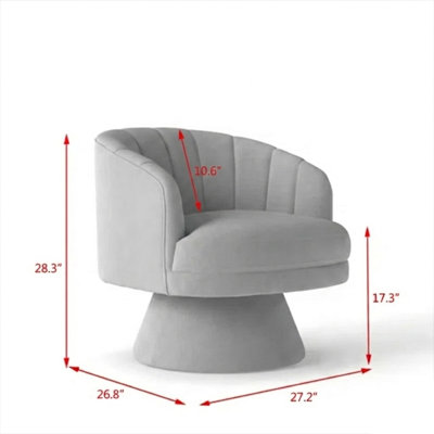 Murrow Velvet Swivel Barrel Chair