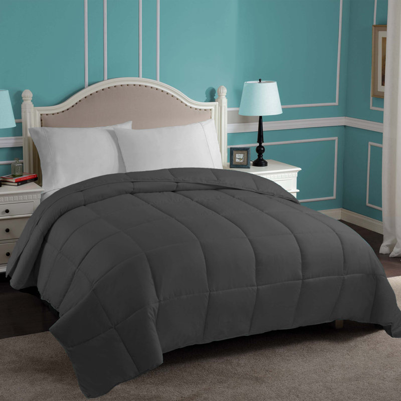 Édredon réversible en duvet synthétique hypoallergénique toutes saisons de poids moyen classique, Édredon double / grand