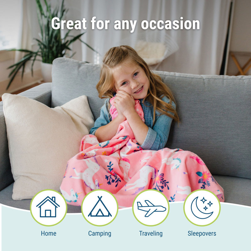 Wildkin Plush Baby Blanket – Soft & Cozy Comfort, Ideal for Toddlers, Travel & Daycare - Pink Stripes, Pink Stripes