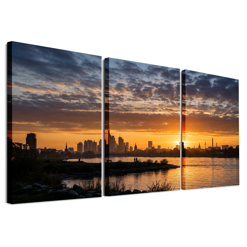 Ensemble de 3 toiles sur toile Francfort, 24"H x 16"W x 3pcs