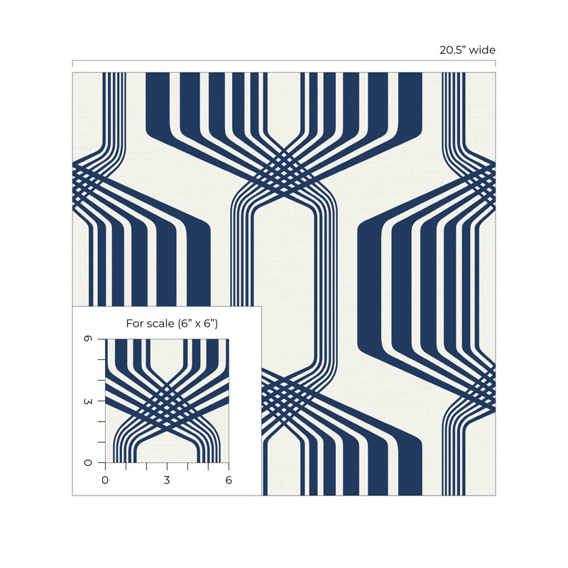 Burgman Peel & Stick Geometric Roll, Navy