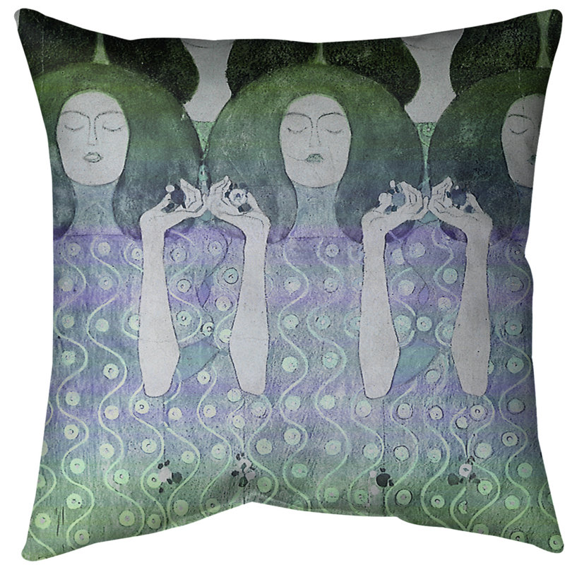 Coussin euro mariées, Bourre en polyester, Vert / bleu, Polyester filé