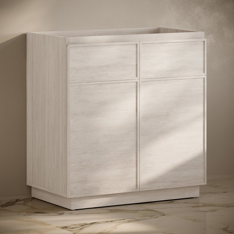 Armoire de salle de bain autoportante sans comptoir en chêne noir 36 po St. Tropez, Blanc
