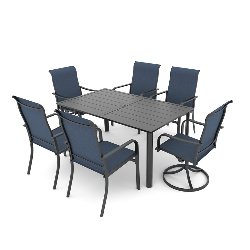6 - Person Patio Dining Set With 63" Rectangular Table