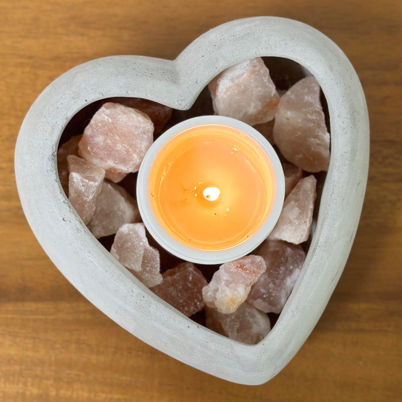 Heart-Shaped Gray Concrete Succulent Planter Pot