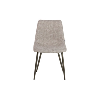 109.22cm H Upholstered Metal Side Chair in Beige