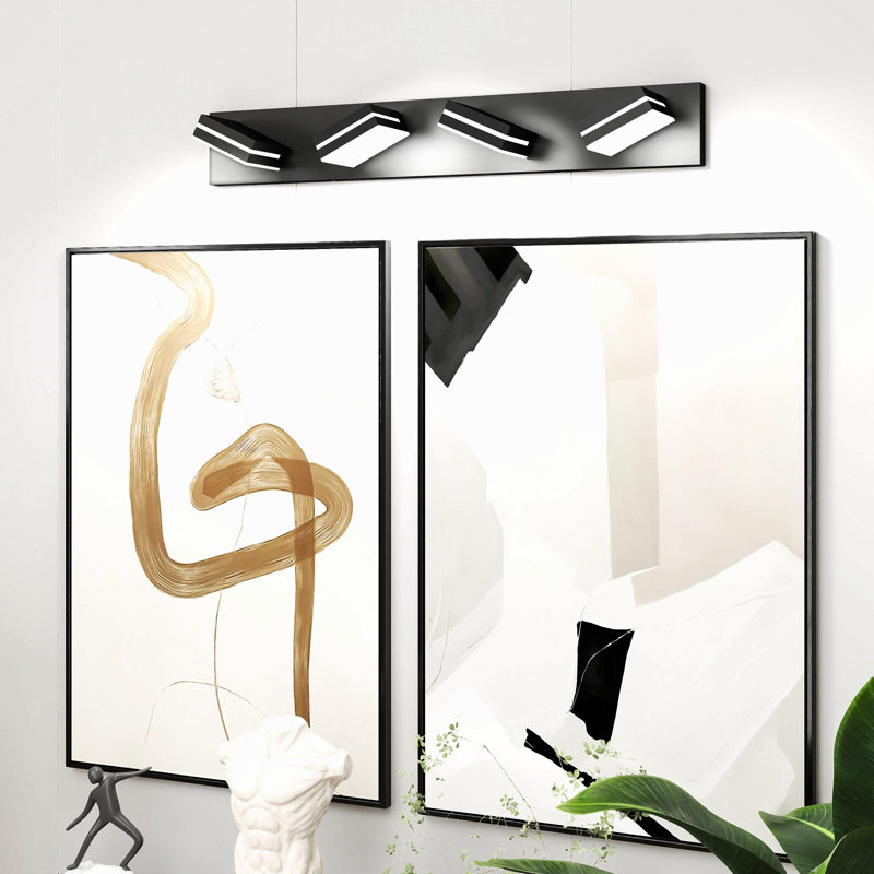 Modern Chrome Led Vanity Light, 4-Lights Wall Sconce For Bathroom And Mirror, Sleek Minimalist Design, Energy-Efficient, Easy To Install