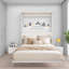 Grand lit mural multifonctionnel en MDF et métal peu encombrant, solution pour maison moderne