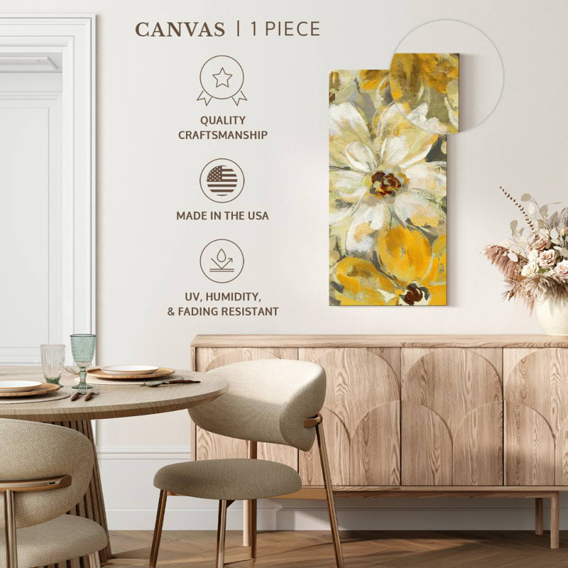 Scattered Spring Petals Yellow Gray II