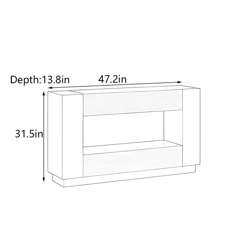 Kishon, 31.5" H x 47.2" W x 13.8" D