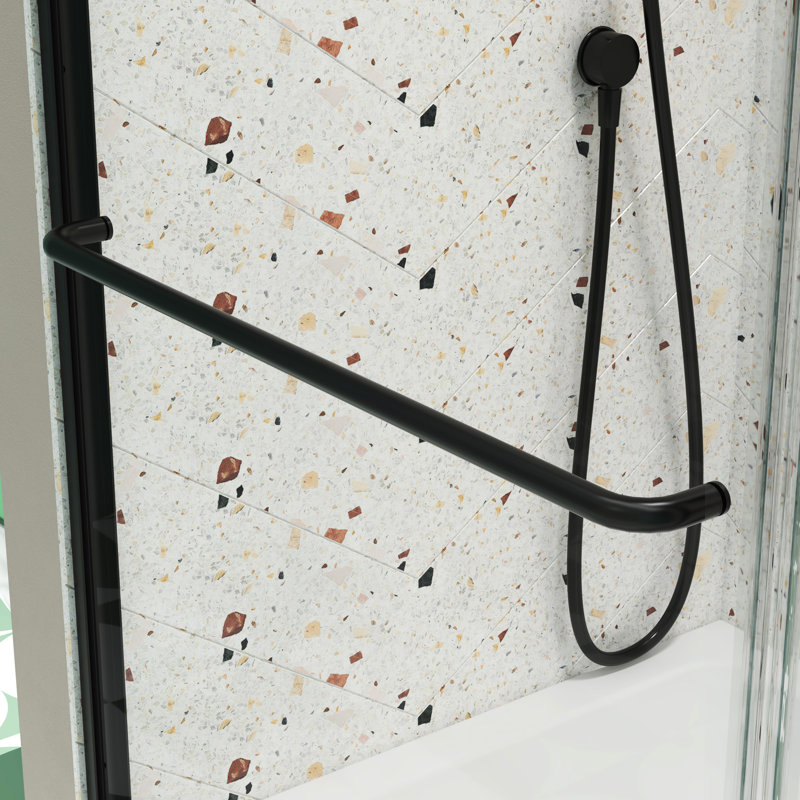 Bypass Shower Door, 50 - 54"X70", 1/4" Tempered Glass, Matte Black, Stainless Steel Handle, Explode Film, Leak-, Simple Installation Matt Glass With Nano Treatment, Leak, Easy