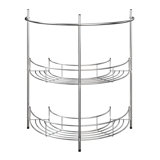 Katy Pedestal Sink Organizer - Compact Under the Sink Rack with 2 Storage Shelves + Towel Holder