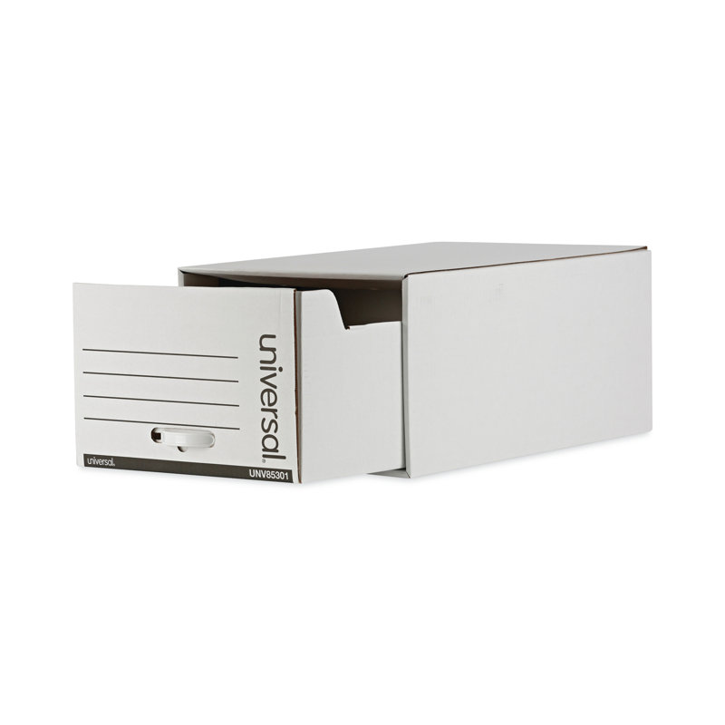 White Heavy-Duty Legal Size Storage Box Drawer