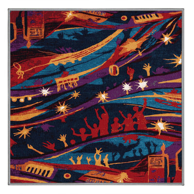 Washable Concert and Festival Vibes Music Area Rug