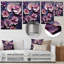 Rétro fleurs violettes - art mural violet-981429310-981429308