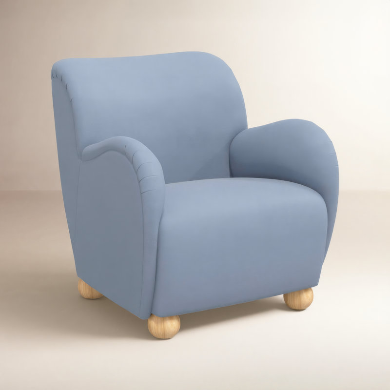 Cowen Polyester Armchair, Classic Ocean Velvet