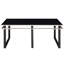 Table basse et tables de bout en verre trempé noir: mobilier moderne de 3 pièces pour le salon avec structure en métal