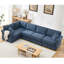 Canapé modulaire en L réversible à 5 places avec revêtement en tissu bleu foncé 5, revêtement et lin doux-1280329898-1280329941