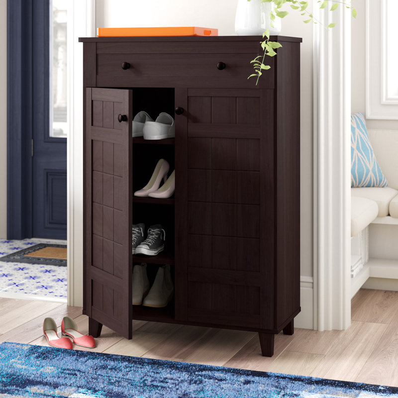 15 Pair Shoe Storage Cabinet, Brown