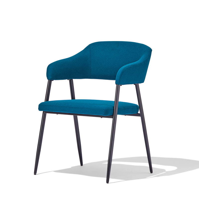 Chaise avec accoudoirs rembourrée Charneco, Bleu