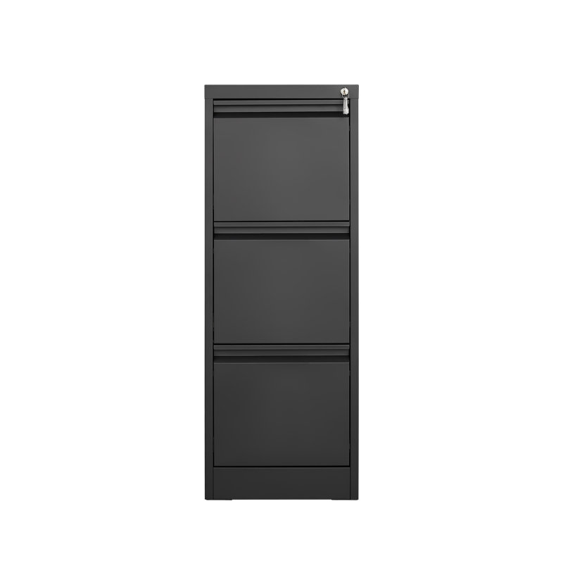 Classeur vertical à 3 tiroirs avec verrou, Black