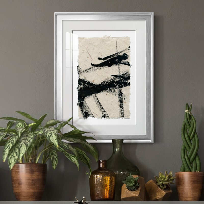 «Lines Crossed II», peinture sur toile encadrée, H 22,5 po x l 30,5 po x P 1,5 po, Argent
