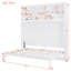 Grand lit escamotable mural avec tablettes supérieures et USB, blanc-4804126
