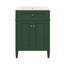 Meuble-lavabo autoportant de 24 po avec lavabo en céramique, armoire de rangement avec 2 portes et tiroir basculant-1253201864