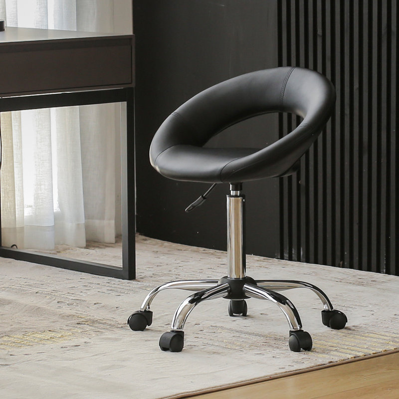 Kurt Backed Adjustable Height Lab Stool, Black