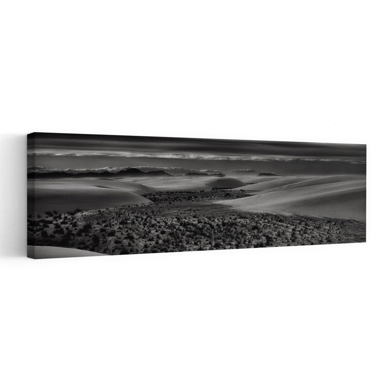«Serene Desert Dunes», art dramatique serein, paysage tranquille, nature, H 16 po x l 48 po