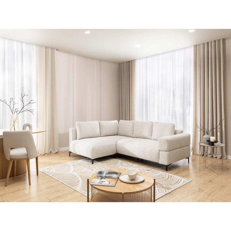 4 Seater Corner Sofa, Cream, Left Hand Facing
