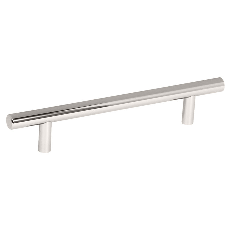 Poignée barre 5-1 / 16 po (128 mm) d'armoire nickel poli d'un centre à l'autre, Nickel poli, 5 1/16", 1