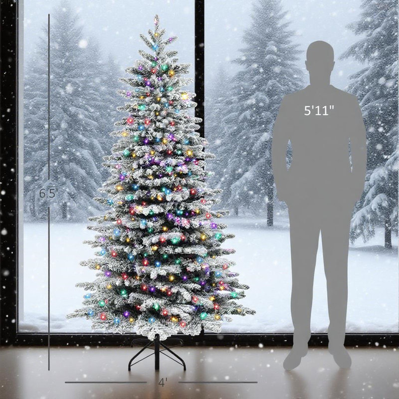 Arbre de Noël artificiel enneigé 6,5 pi