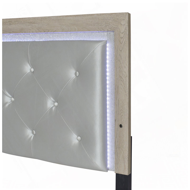 Très grand lit à panneau Modern, Beige, Grand