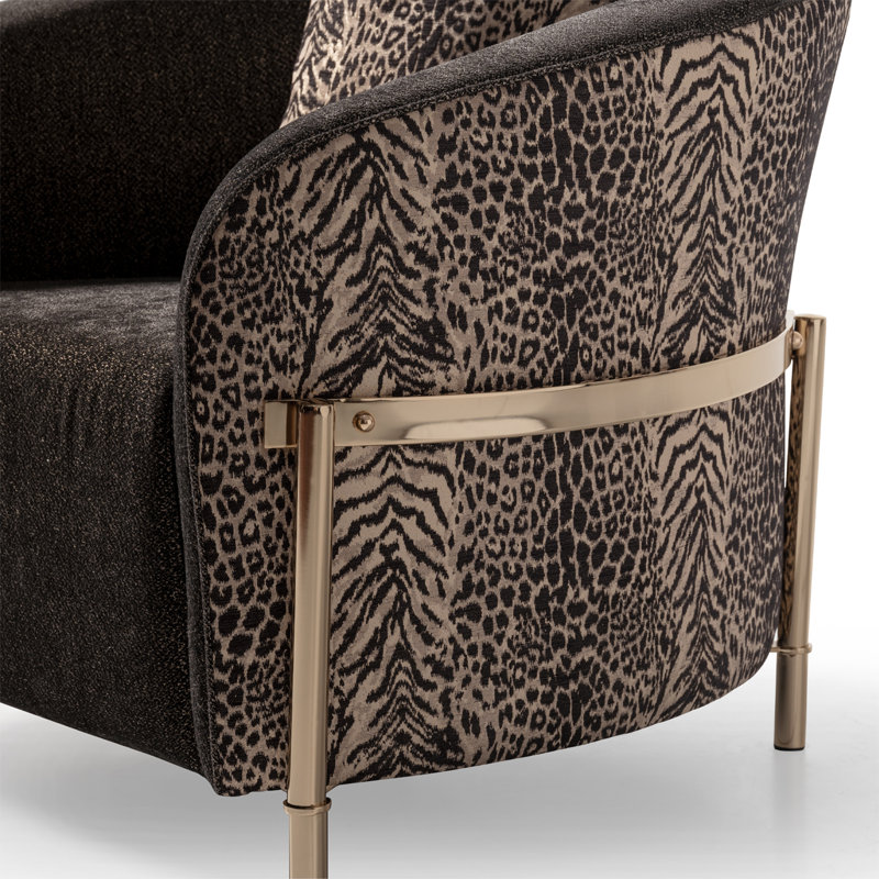 Lisbon Accent Chair and Nesting Table Set, Onyx Chenille