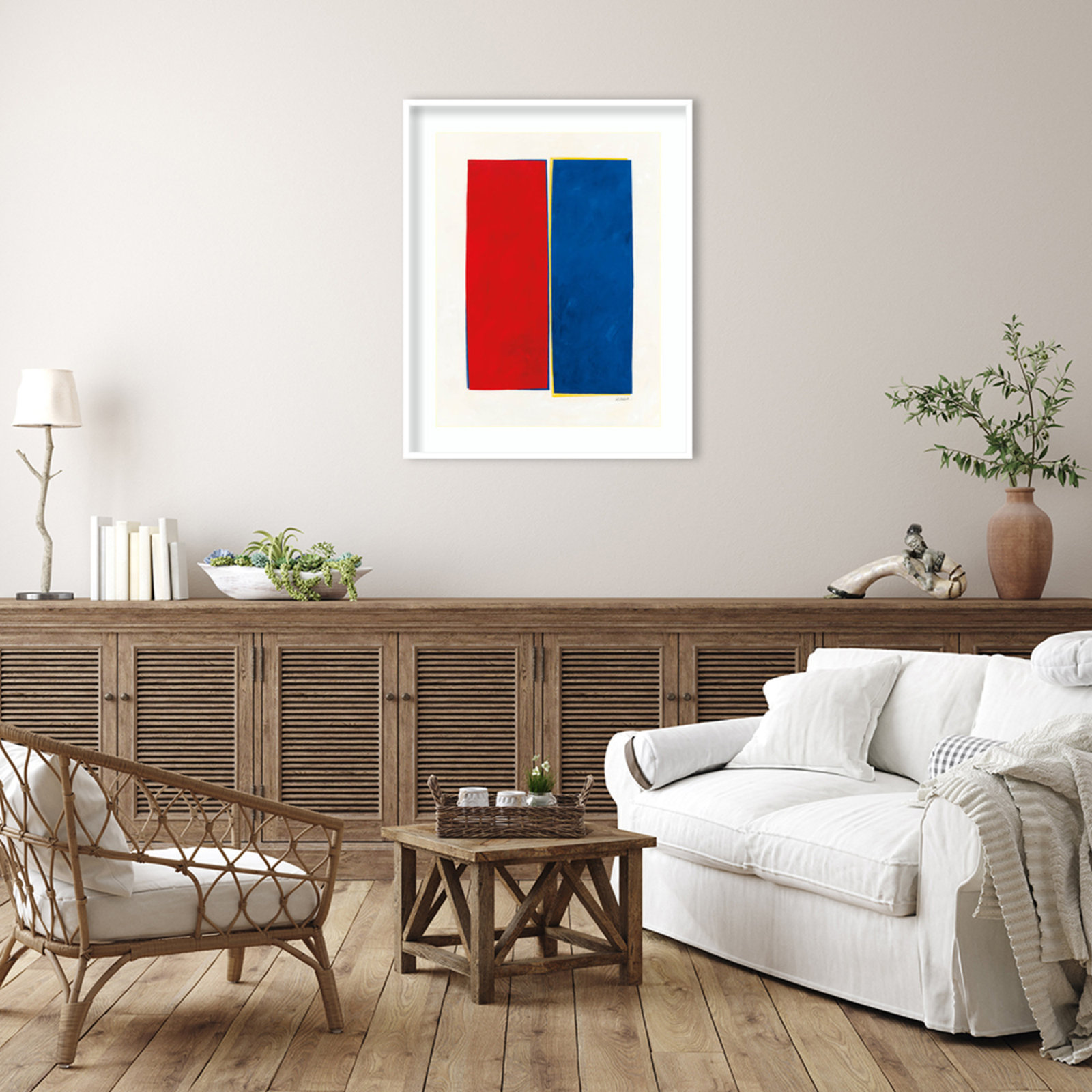 Monolithic II Wood Framed Wall Art Print, White Framed, 41" H x 33" W