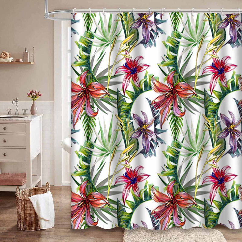Rideau de douche avec 12 crochets, L 72 po x l 78 po
