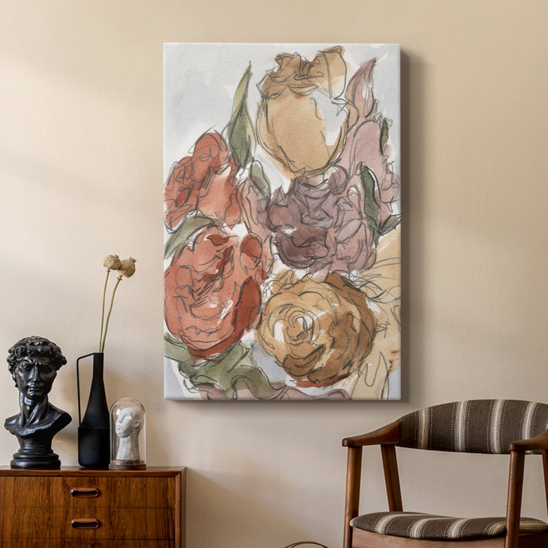 Arrangement floral recadré II - galerie Cavas sur mesure, H 36 po x l 24 po