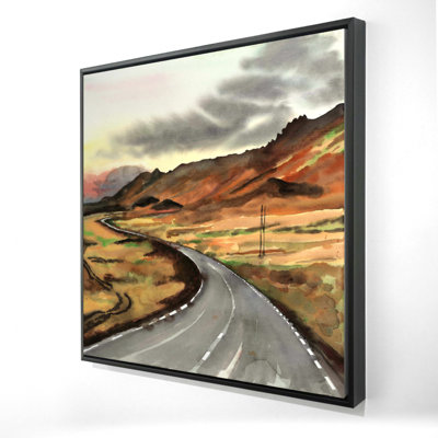 On The Road In Iceland Print On Canvas