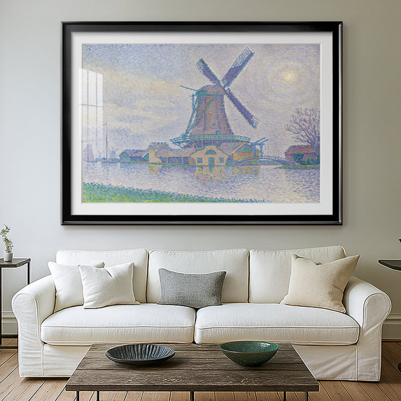 Moulin à vent à Edam-Paul Signac-Gallery-1896, 30 x 5 x 42,5, Reproduction encadrée, Noir