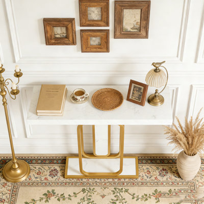 Canapé console moderne en faux marbre avec lumières DEL
