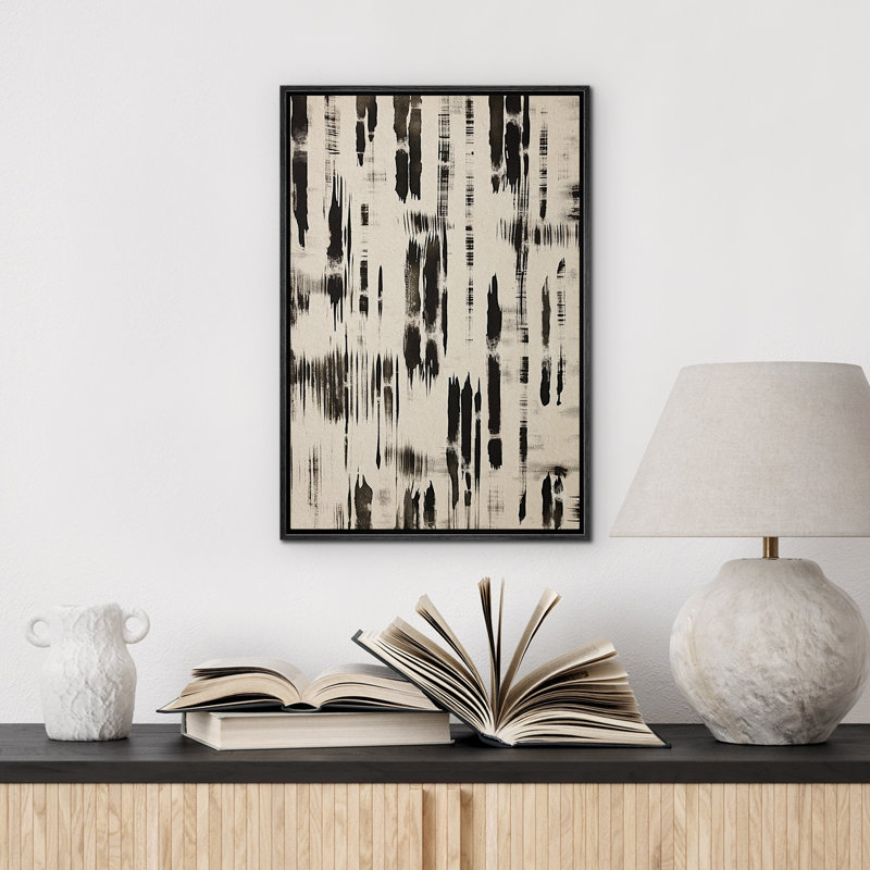 Reproduction d'art sur toile encadrée moderne moderne et abstraite noire encadrée, Noir, noir, noir, noir, H 36 po x l 24 po