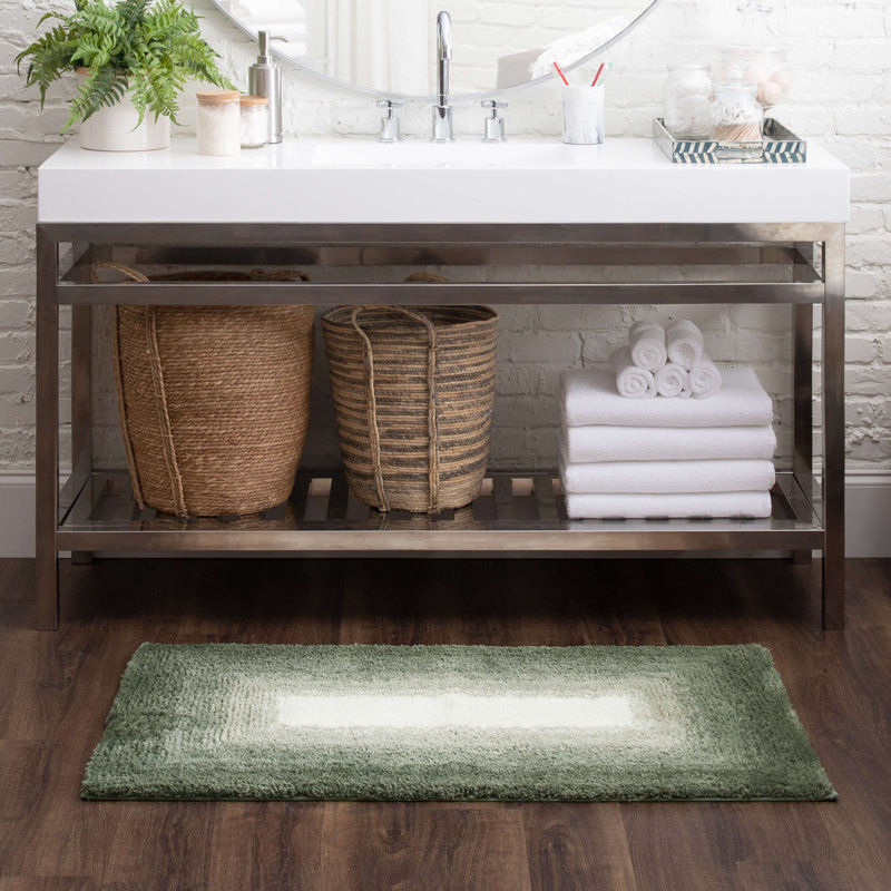 Tapis pour salle de bain Sparkman, Eucalyptus, L 27 po x L 45 po