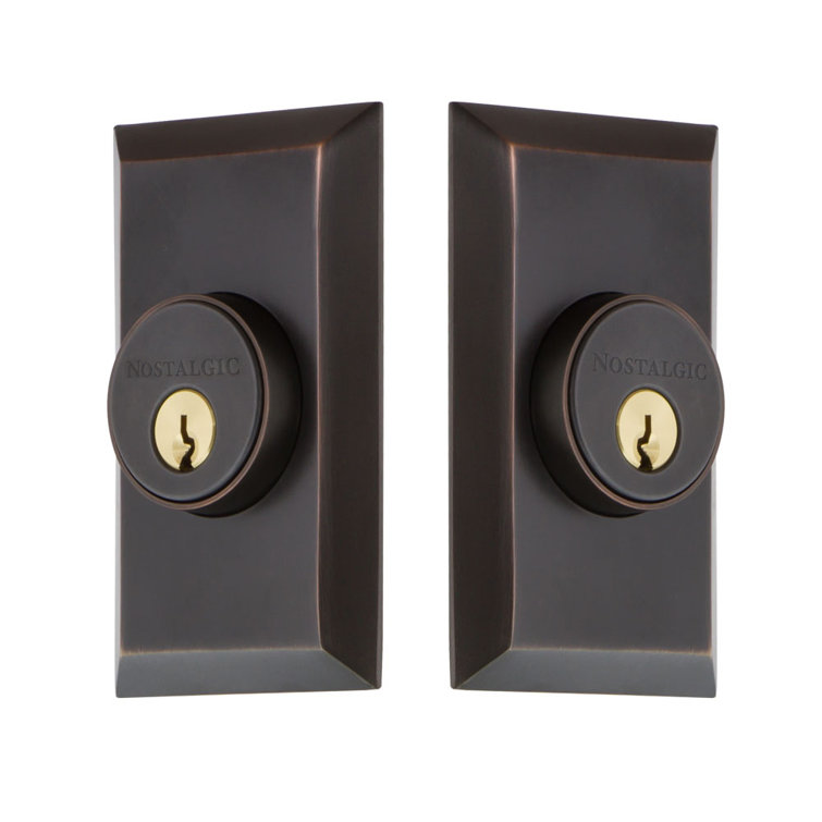 Nostalgic Warehouse Studio Plate Double Cylinder Deadbolt