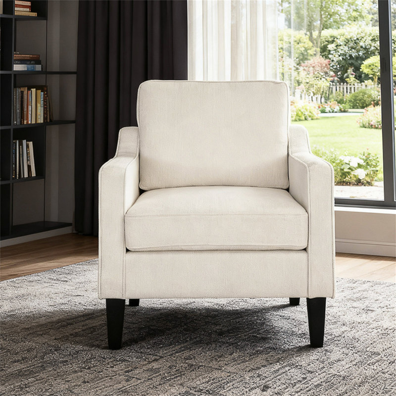 Chaise d'appoint confortable et de soutien avec coussin rembourré épais, idéale pour la détente et les intérieurs modernes